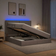 Letto con contenitore LED e materasso Tortora 160 x 200 cm 3459957
