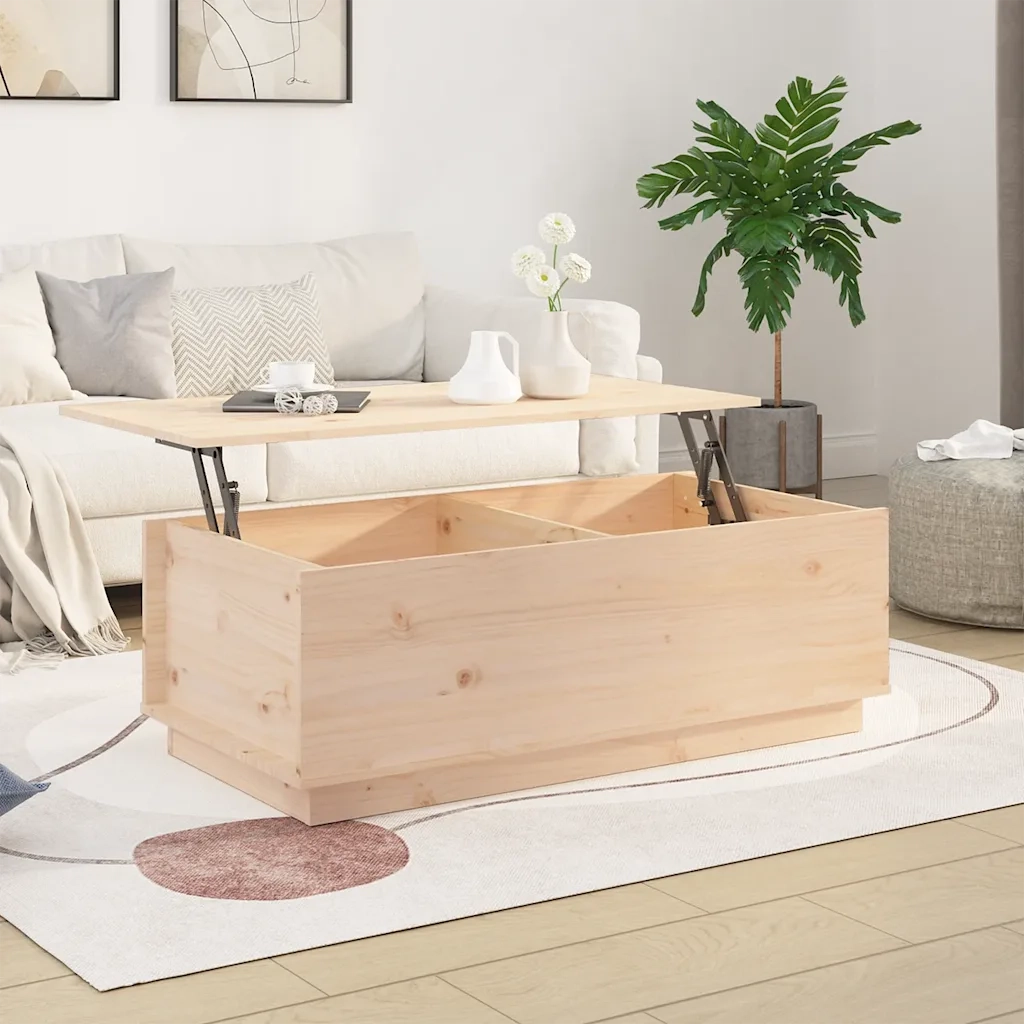 Tavolino da Salotto 100x50x35 cm in Legno Massello di Pino 813420