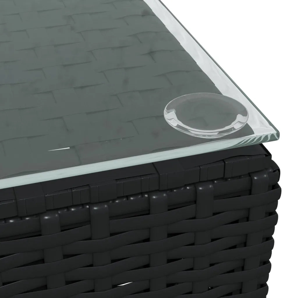 Set Divani da Giardino 4 pz con Cuscini in Polyrattan Nero 317540