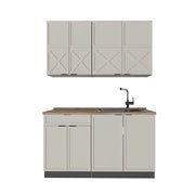 Cucina completa Fame-Line GrigioBeige/Antracite 140 cm, PL Rovere Vicco