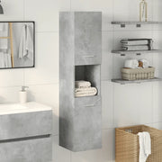 Mobile Pensile da Bagno Grigio Cemento 30x30x130cm Truciolato 856220