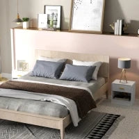 Set 2 Comodini Moderni in Legno con Cassetto e Ripiano Aperto, 39x28x41 cm, Bianco