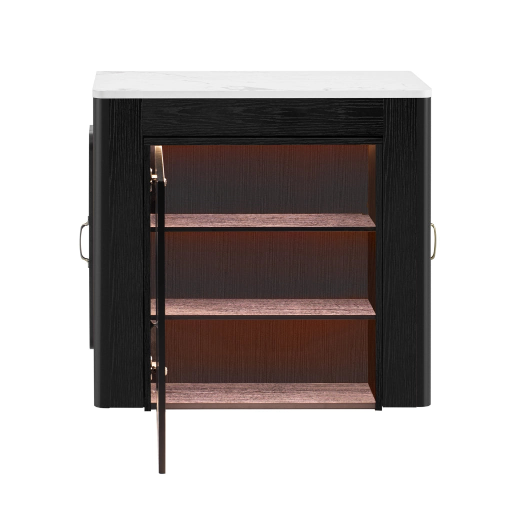 Tavolo da Pranzo Allungabile con Ruote e Piano Rimovibile ¨C MINIMAL ¨C Nero