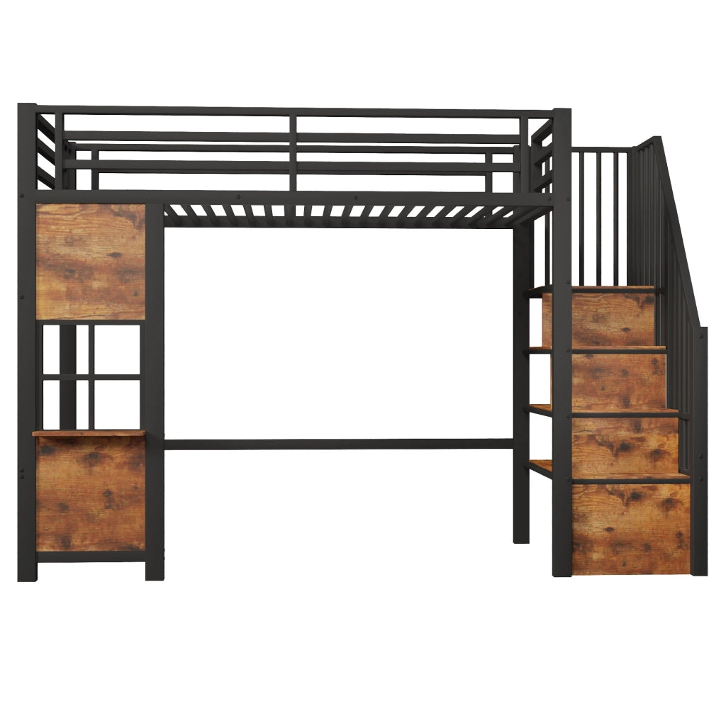 Letto a soppalco 90x200 cm con scala contenitore e area gioco