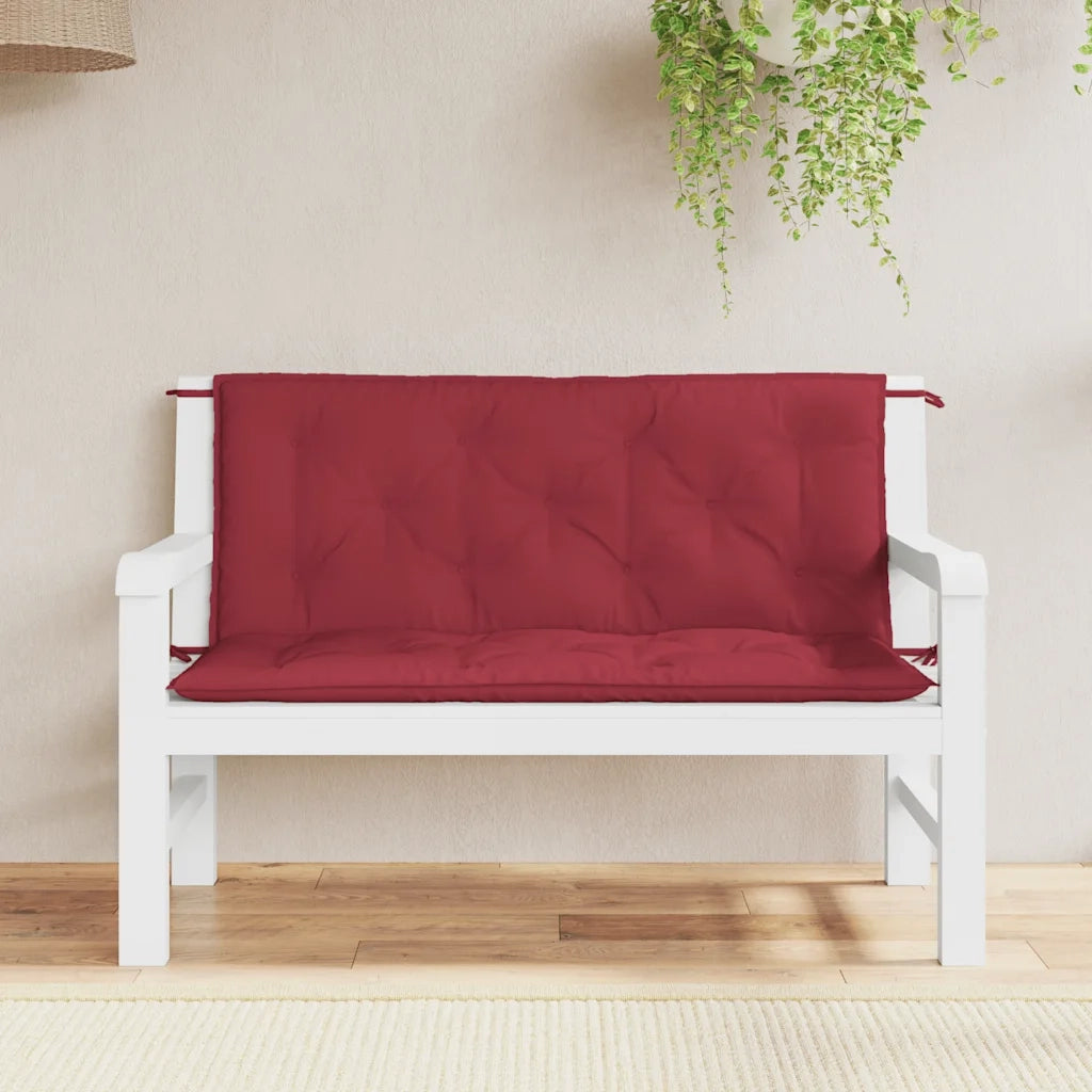 Cuscini per Panca 2 pz Rosso Vino 120x50x7 cm in Tessuto Oxford