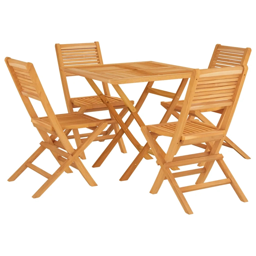Set da Pranzo per Giardino 5 pz in Legno Massello di Teak 3155040