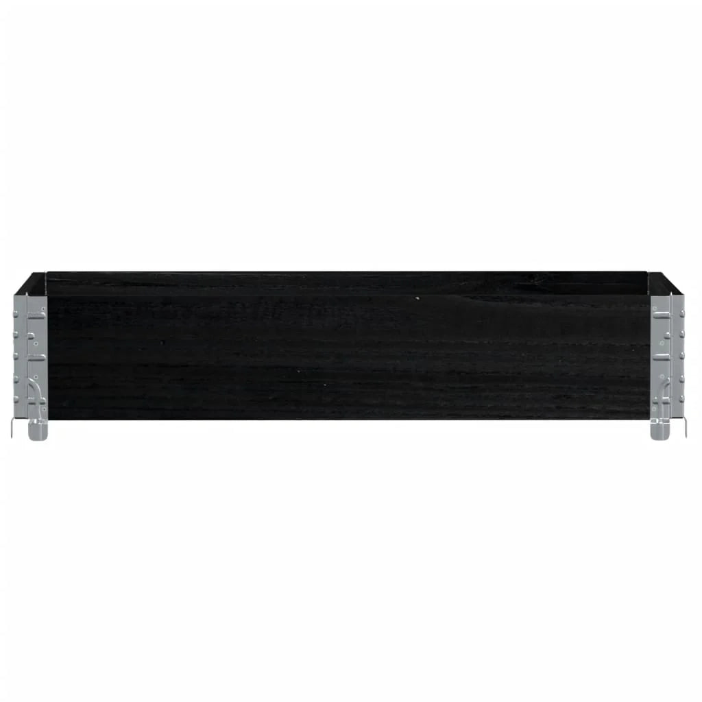 Fioriera rialzata per piante fiori terrazza giardino 100 x 50 cm legno massello di pino nero 02_0037286