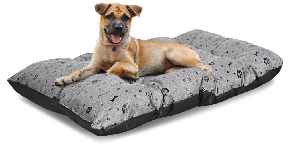 AIO FACTORY 120x80 cm PRESTIGE Letto per cani impermeabile Ossa nere