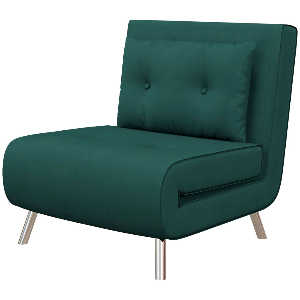Poltrona reclinabile con poggiapiedi ¨C zephmum ¨C Tessuto verde, 77x88x83 cm