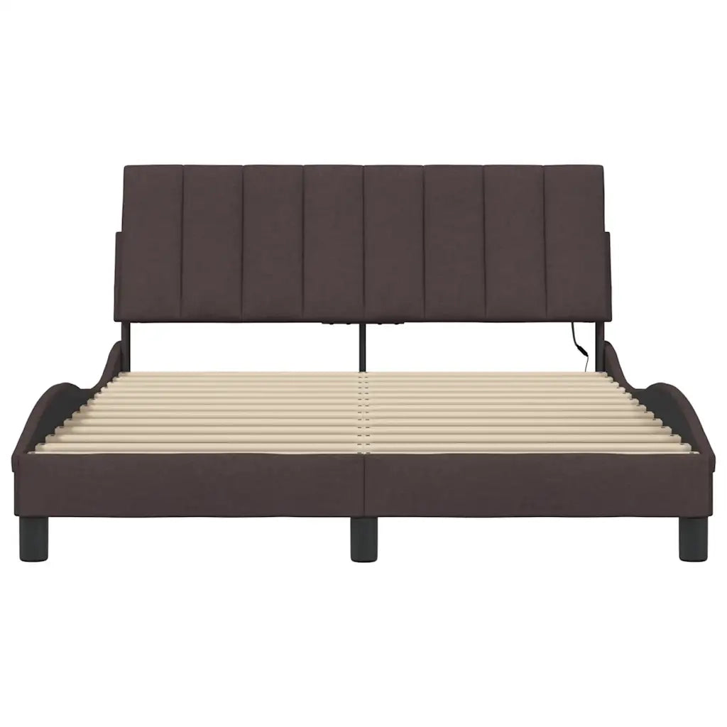 Giroletto senza Materasso Hanko Marrone Scuro 140x190 cm Tessuto 3310457