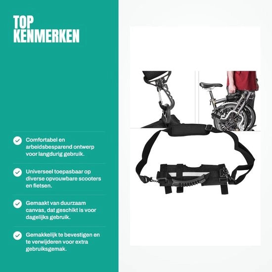 Accessorio per Scooter Universale - Manubrio Comfortevole - Prodotto Opvougbile - Accessorio per Bicicletta da Piegare - Fissaggio con Cinturino - Prodotto con Design Leggero - Manubrio per Scooter