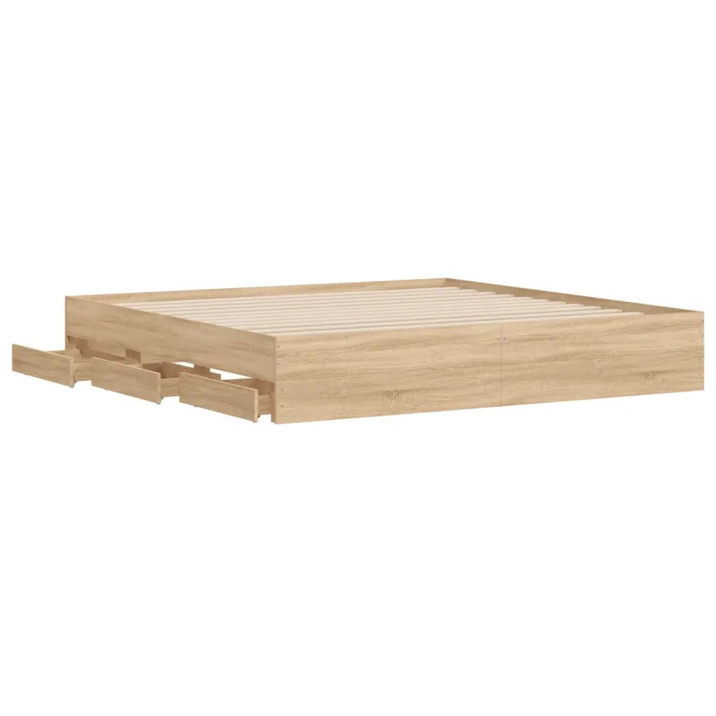 Giroletto Cassetti Rovere Sonoma 180x200 cm Legno Multistrato 3207254