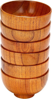Servizio da tavola in legno - 6 pezzi per zuppa, dip, caffè, decorazione - set di posate da cucina con ciotola