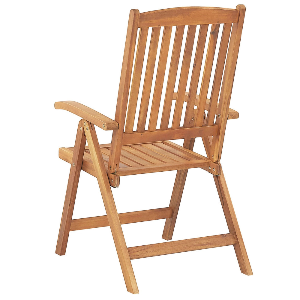 Set da bistrot da giardino Tavolo in legno di acacia 2 sedie con cuscini blu resistente ai raggi UV pieghevole