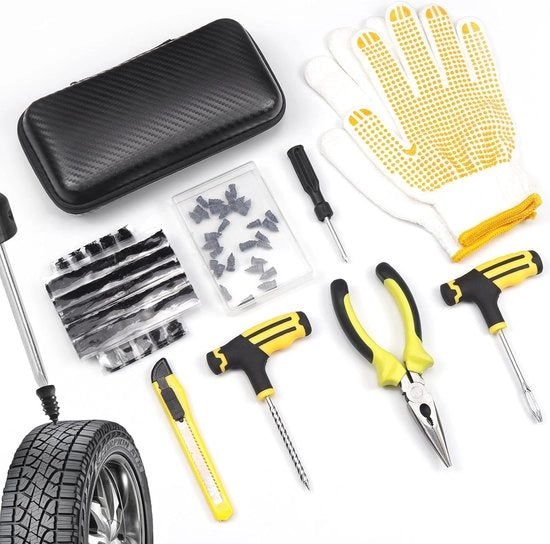 Set di riparazione per pneumatici tubeless - 58 pezzi con accessori per una riparazione rapida e sicura