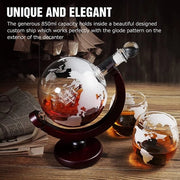 Set per bicchieri di whisky in cristallo di roccia - Decantatore in vetro liscio per whiskey e brandy