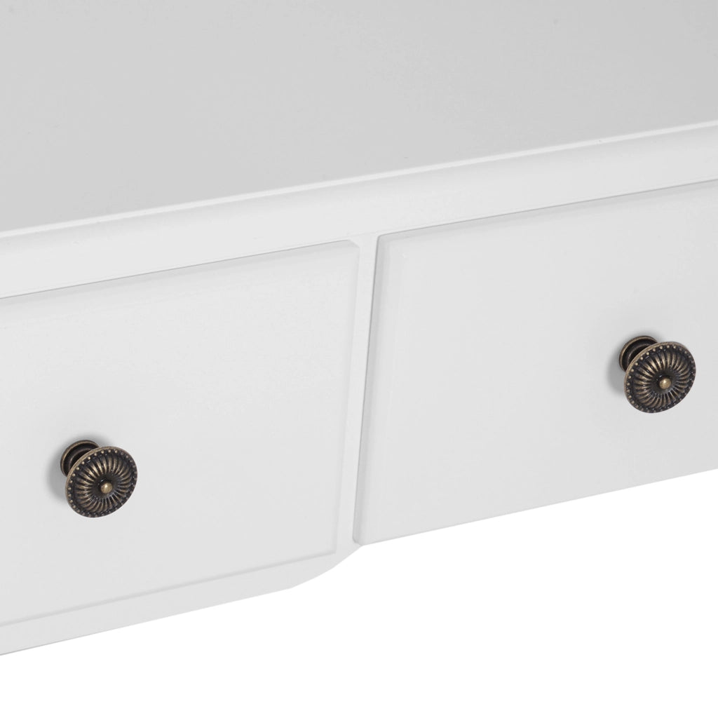 Tavolo trucco con specchio e 5 cassetti ¨C zephmum ¨C Bianco e nero