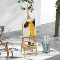 Cavalletto in legno da tavolo cavalletto d'artista con cassetto integrato altezza regolabile fino a 92 cm colore naturale