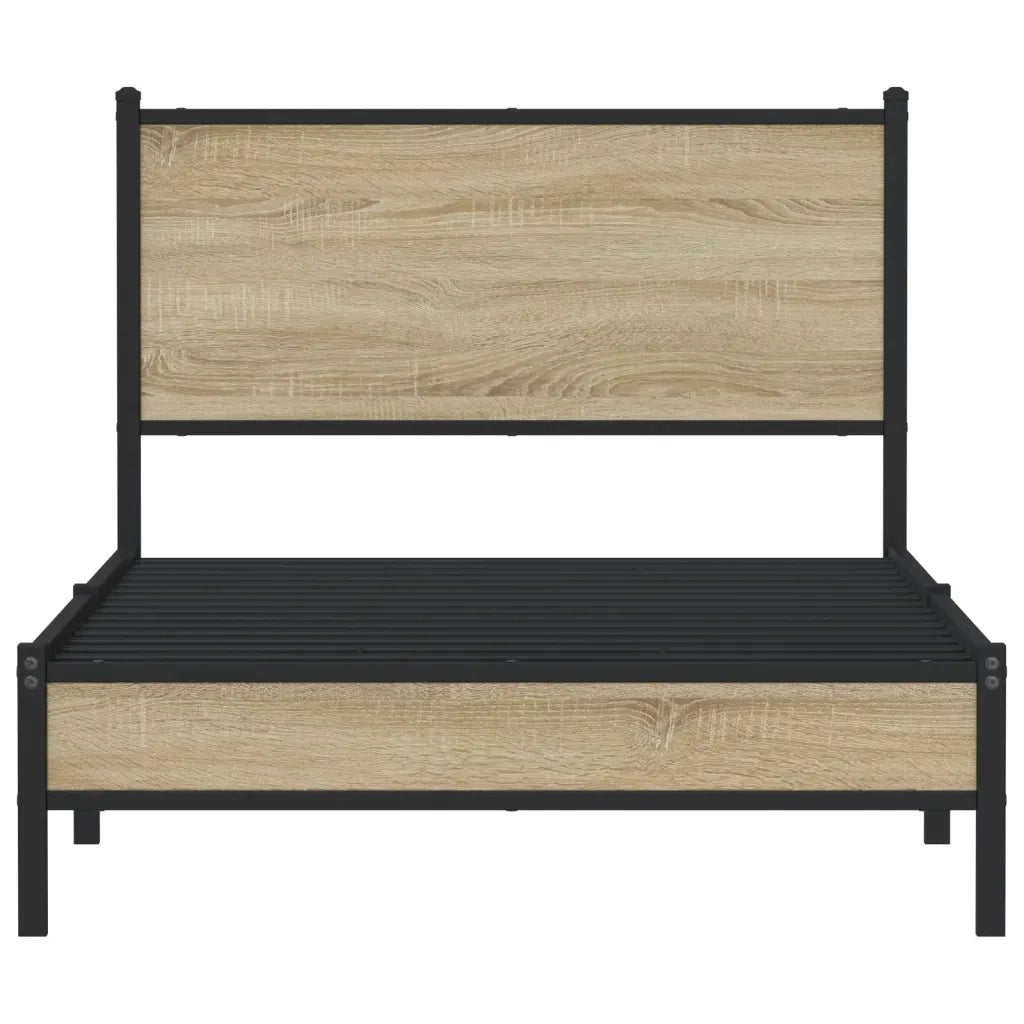 vidaXL Giroletto senza Materaso in Metallo Rovere Sonoma 100x190 cm