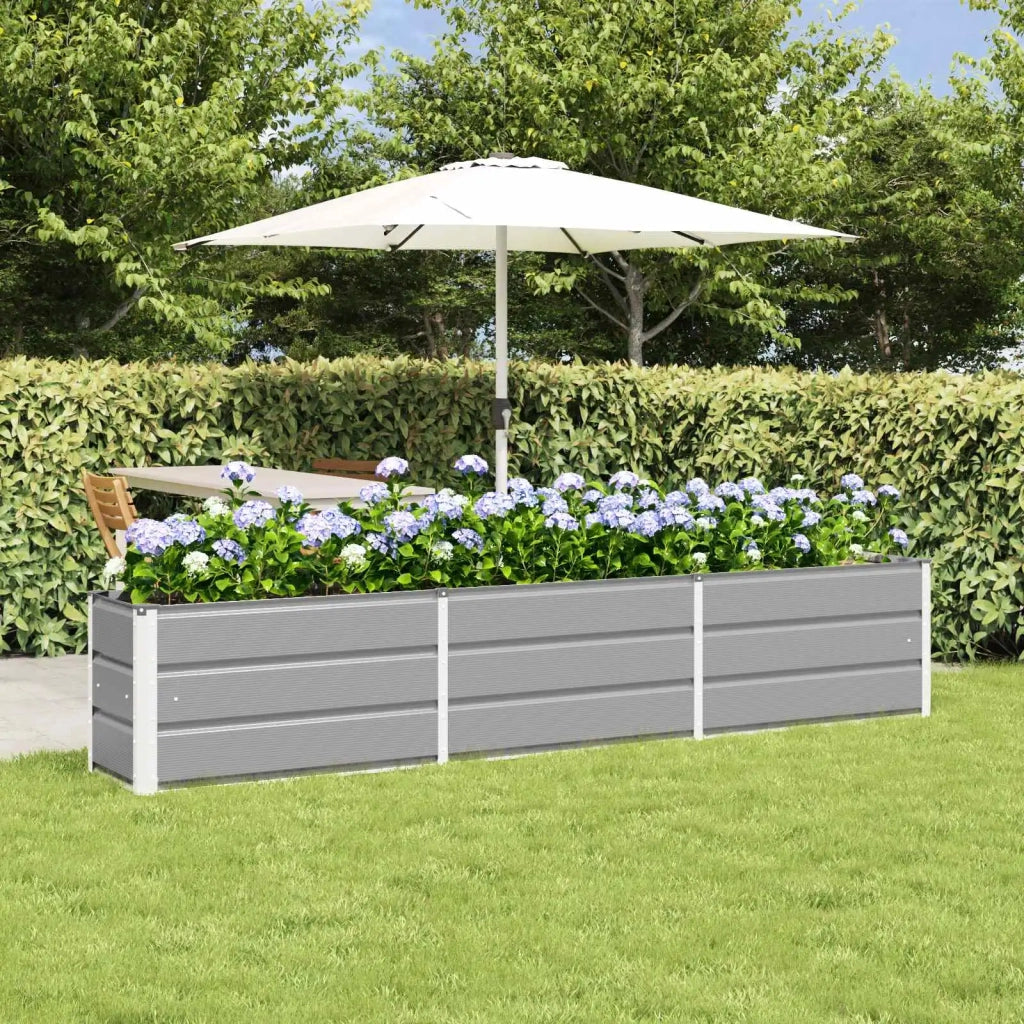 Fioriera Grigio chiaro 240 x 40 x 45 cm Acciaio