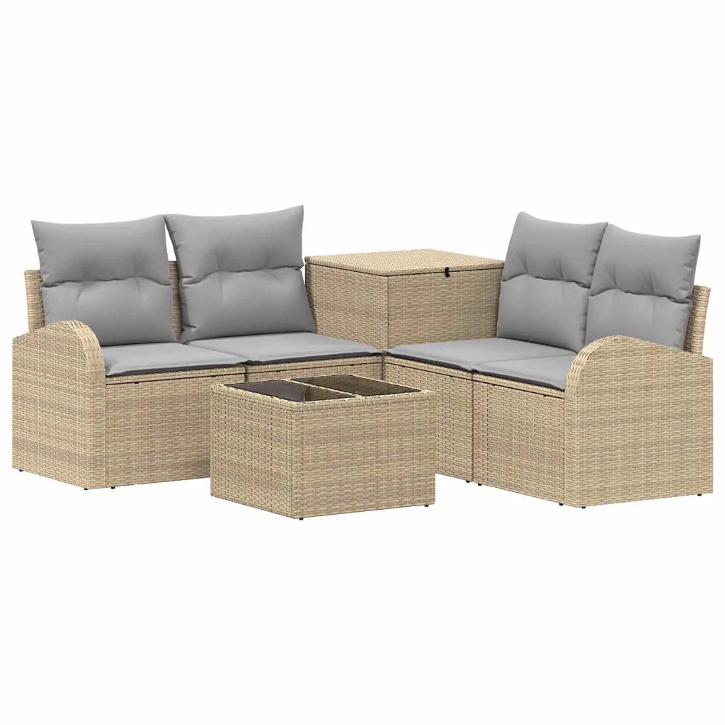Set di divani 6 pz Beige e Grigio Chiaro 3447199