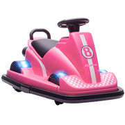 Autoscooter per Bambini 360¡ã Rotante con Luce LED e Musica ¨C zephmum ¨C Rosa 3-8 Anni