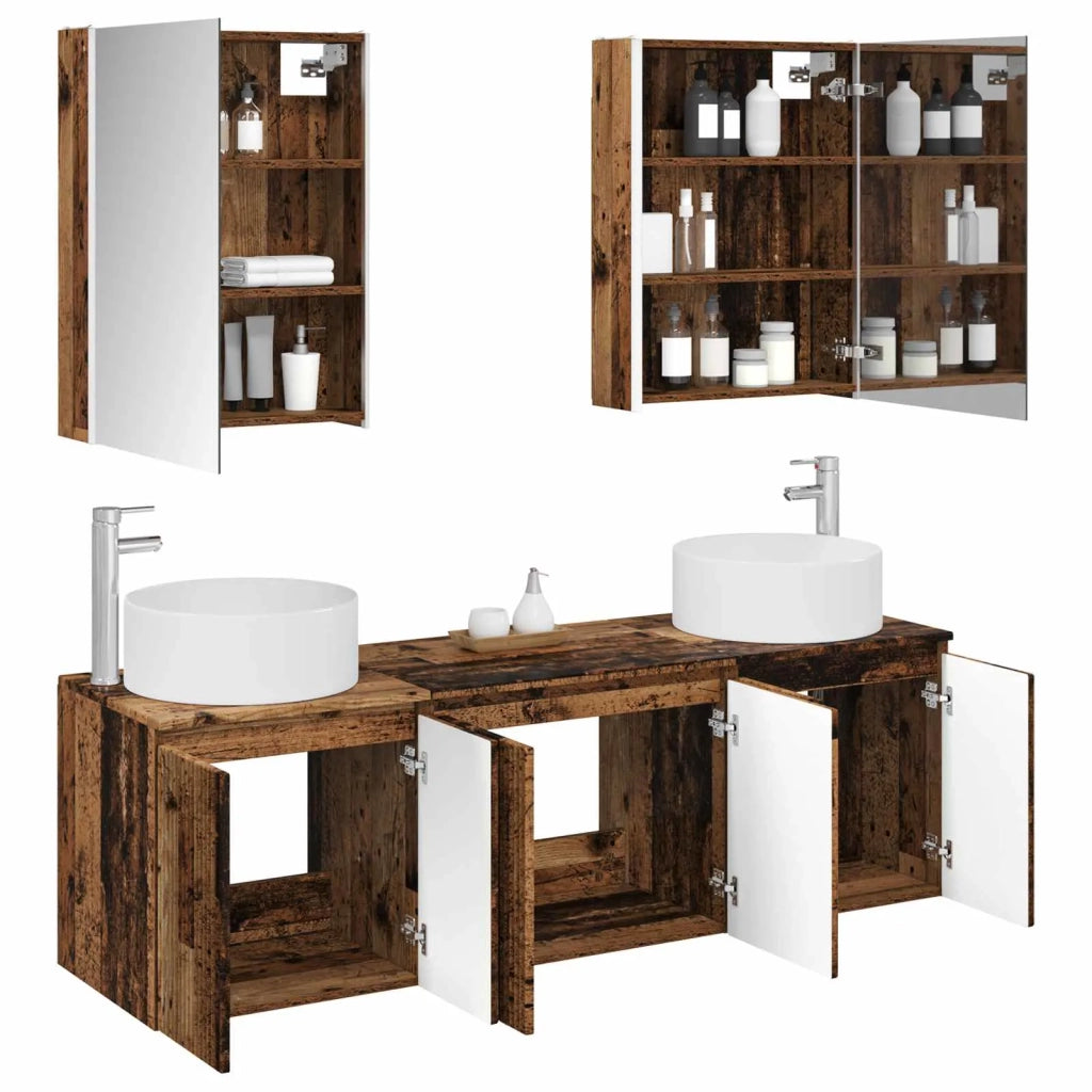 Set di Armadi da Bagno 5 pcs Legno antico Legno ingegnerizzato 3406573
