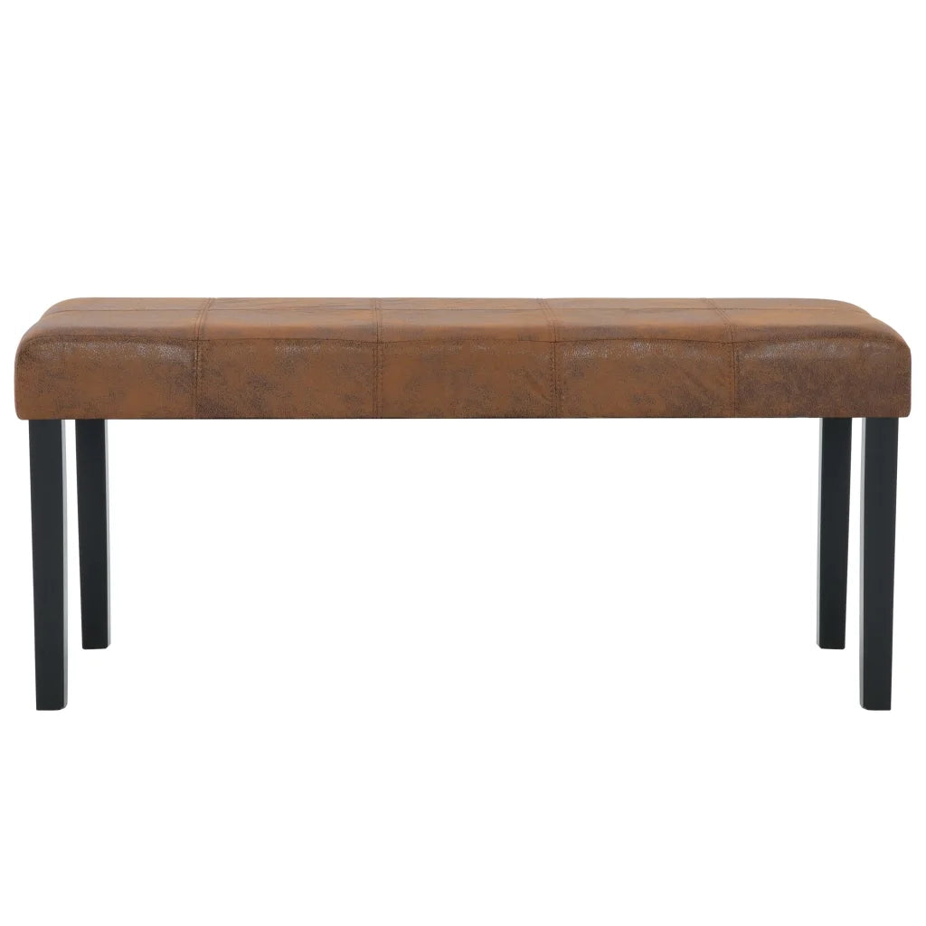 Panca 106 cm Marrone in Pelle Scamosciata Artificiale