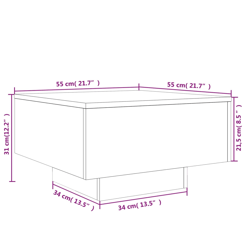 Tavolino da salotto | Tavolino da caff¨¨ | Tavolino da Soggiorno Bianco 55x55x31 cm in Legno Multistrato