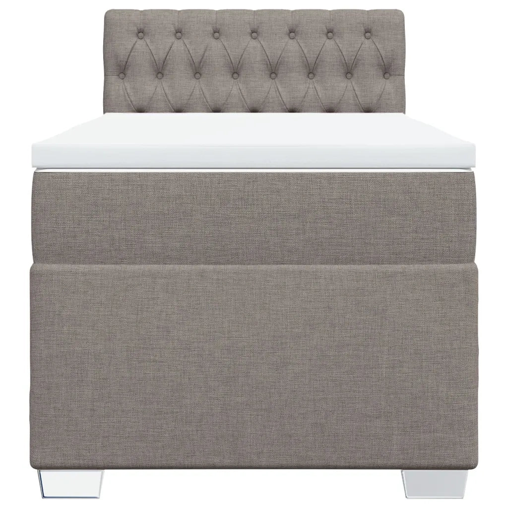 vidaXL Giroletto a Molle con Materasso Tortora 90x190 cm in Tessuto