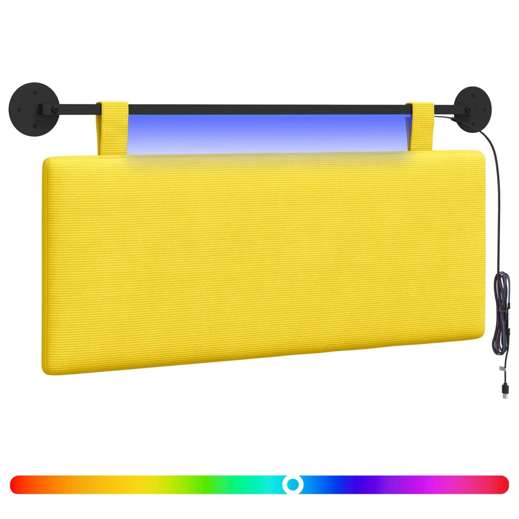 Testiera | Testata sospesa Con luce LED Giallo Chiaro Tessuto in Cords
