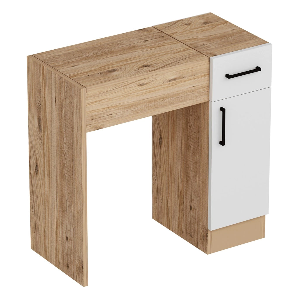 Mobile da Trucco Rodano, Toeletta Specchio Incluso, 77x37x109h cm Marrone Rovere