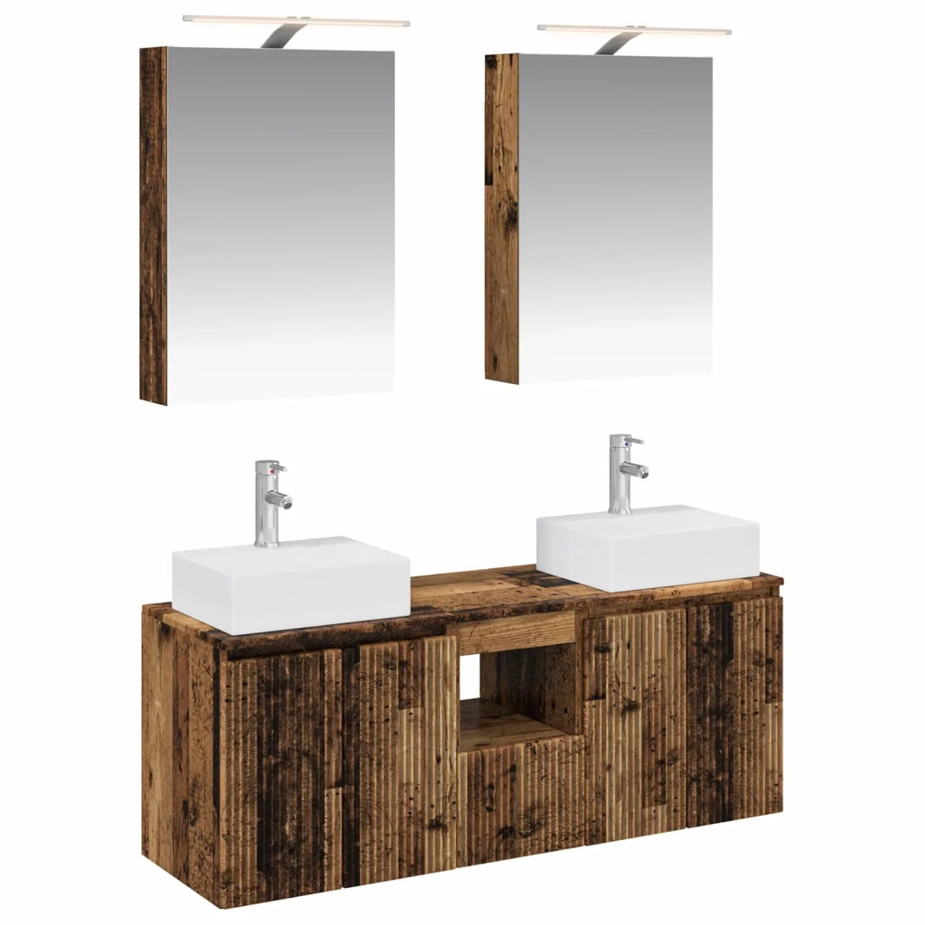 Set di Armadi da Bagno 5 pcs Legno antico Legno ingegnerizzato 3406397