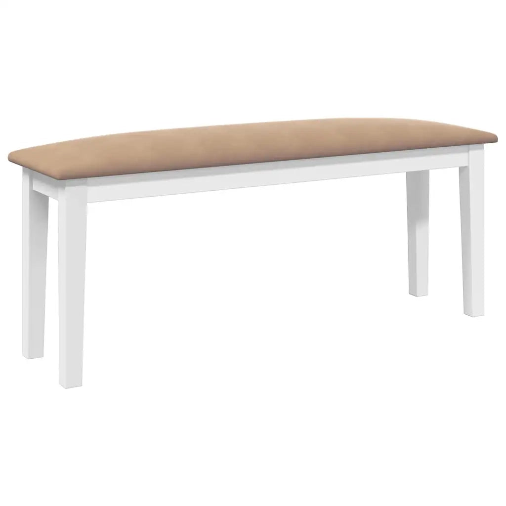 Panca 110 cm Bianco in Legno Massello di Hevea 4102609