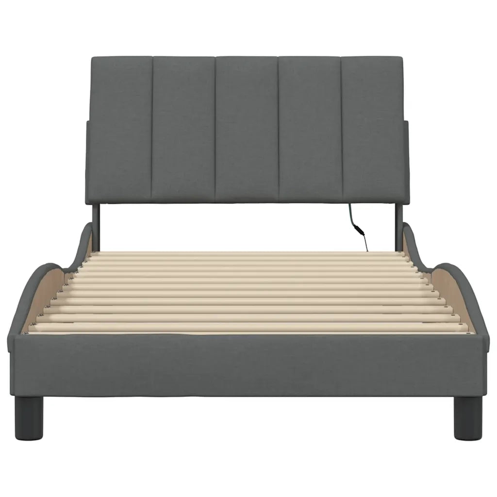 Giroletto senza Materasso Hanko Grigio Scuro 100x200 cm Tessuto