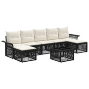 Set Divano da Giardino 8 pcs Nero polyrattan 3434917