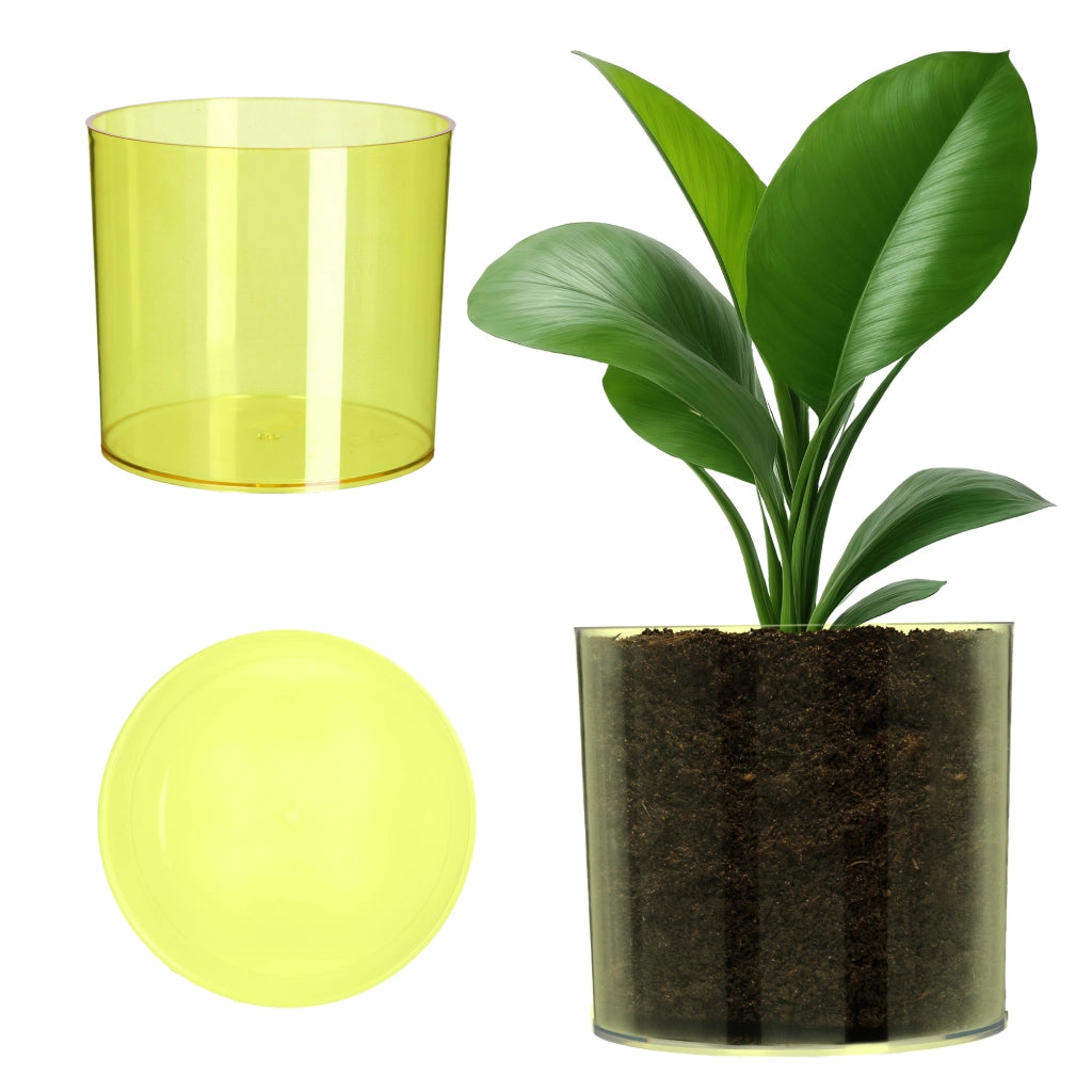 Vaso da fiori rotondo in plastica KADAX, 12,5 cm, giallo