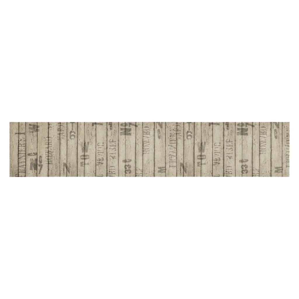 Tappetino da cucina lavabile con stampa di recinzione 300 x 60 cm antiscivolo morbido design moderno in velluto grigio 02_0056478