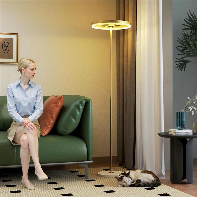 LAMPADA DA TERRA MODERNA CON LUCE DIMMERABILE CON INTERRUTTORE A PEDALE E 3 LUMINOSITÓ, ORO