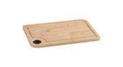 Tagliere da Cucina in Legno di Bamboo con Bordo Raccoglisugo 25 x 16 cm