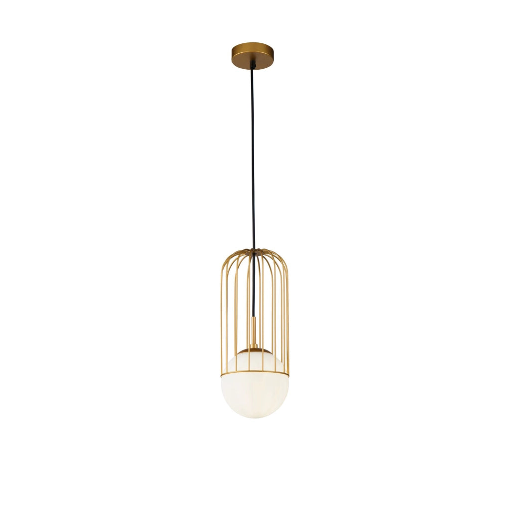 Maytoni Sospensione contemporanea Telford 1 luce E27 oro metallo diffusore vetro