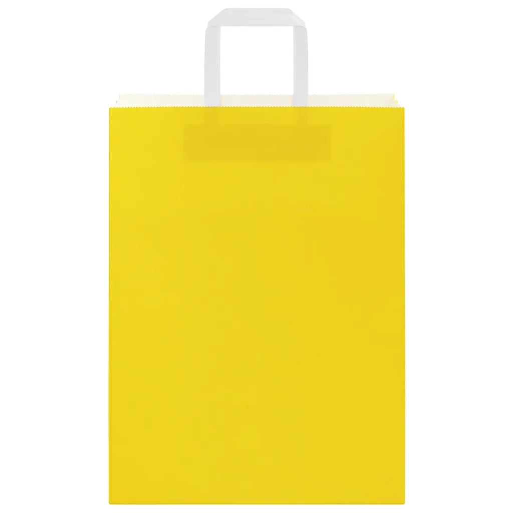 Sacchetti di Carta 50 pz con Manici Gialli 26x12x35 cm 4101996