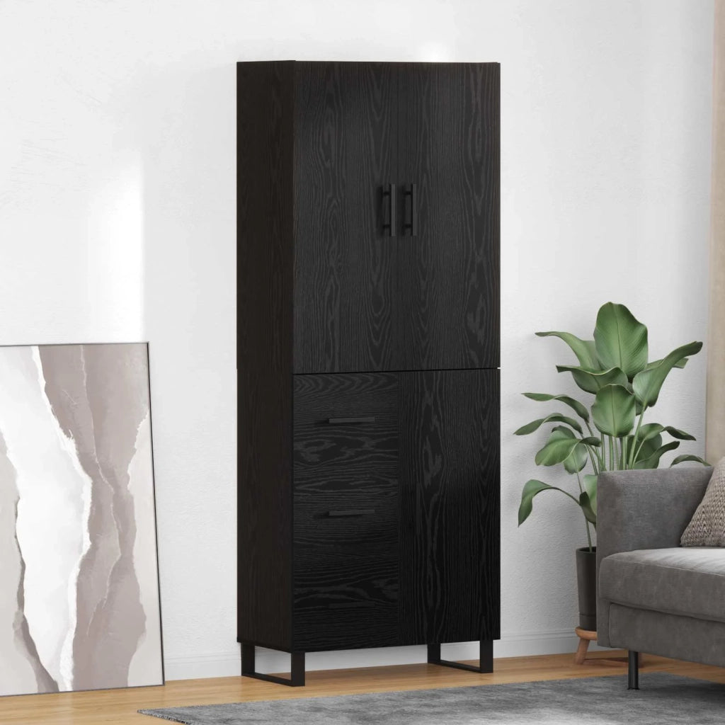 Credenza con cassetto 2 pcs Rovere Nero 69,5 x 34 x 180 cm 3416145