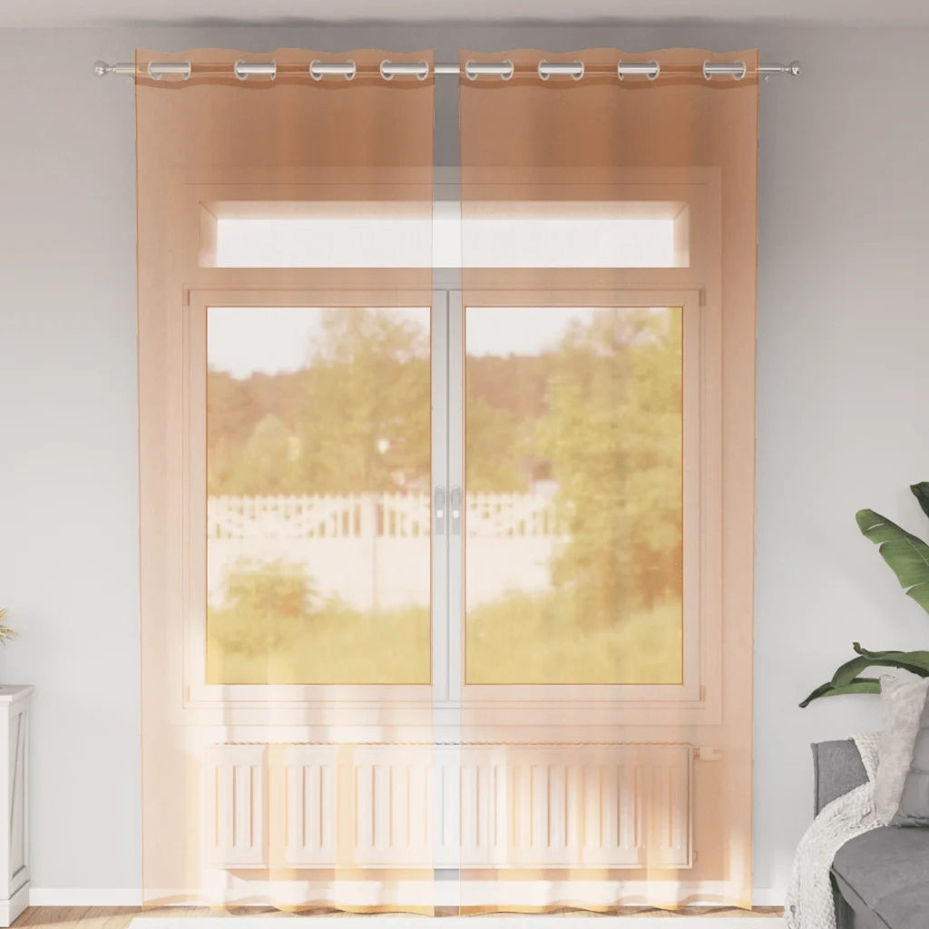 Tende in Voile con Occhielli 2 pz Terracotta 4102142