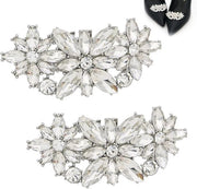 Paar clip per scarpe con applicazioni cristalline in forma di fiore - Fissaggio rimovibile per scarpe/boots/stivali - Accessori per scarpe DIY per la sposa