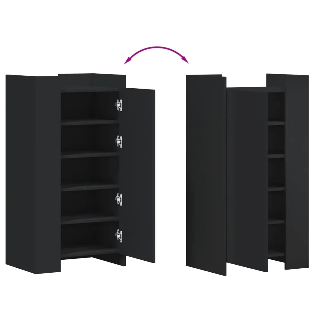 vidaXL Scarpiera Nera 52x37,5x100 cm in Legno Multistrato