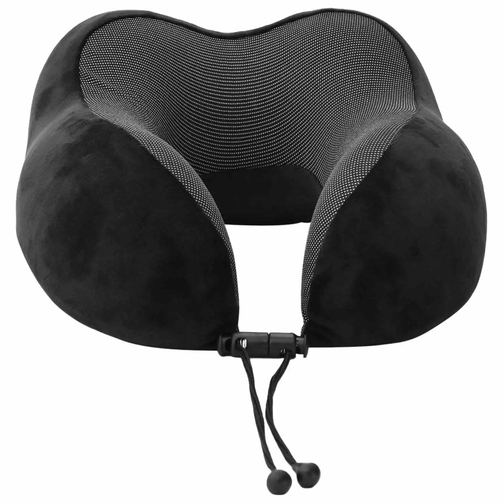 Cuscino da Viaggio per il Collo Regolabile Nero 27 x 26 x 14 cm CFW5022223