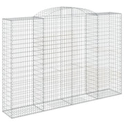 Cesto gabbione recinzione a gabbia muro di contenimento ad arco 300 x 50 x 200/220 cm ferro zincato argento 02_0040063