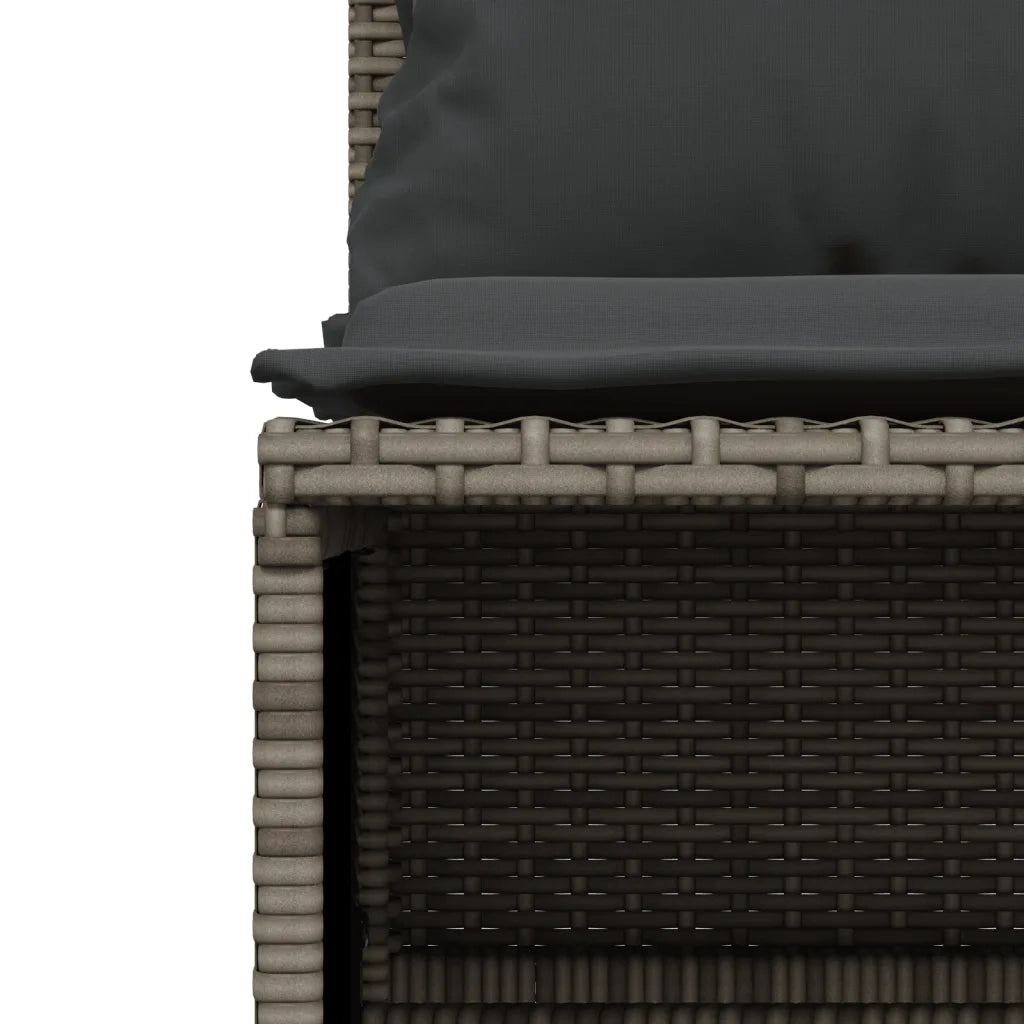 Set Divano da Giardino 5 pz con Cuscini-Sofa da Giardino-Divanetto da esterno Grigio in Polyrattan 102287