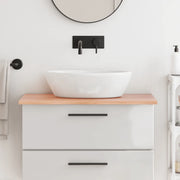 Piano Bagno Marrone Chiaro 80x50x2 cm Legno Massello Trattato